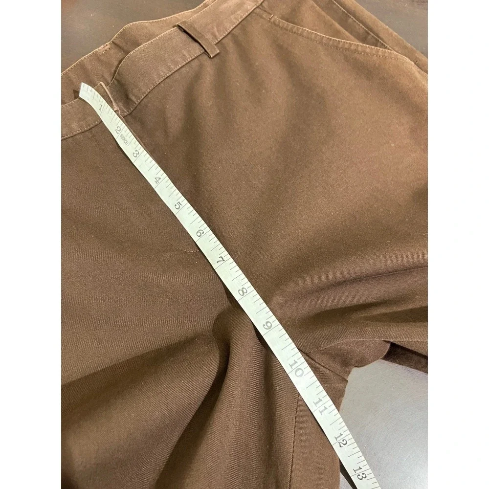 Lafayette‎ 148 New York Brown Cotton Stretch Cropped Straight Leg Pants Size 6